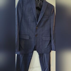 Ralph Lauren Navy Blue Checkered Suit
